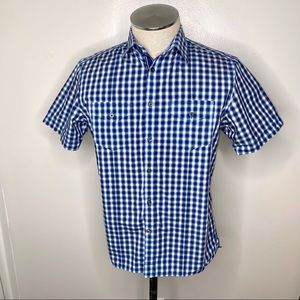 Banana Republic summer shirt Medium Blue plaid